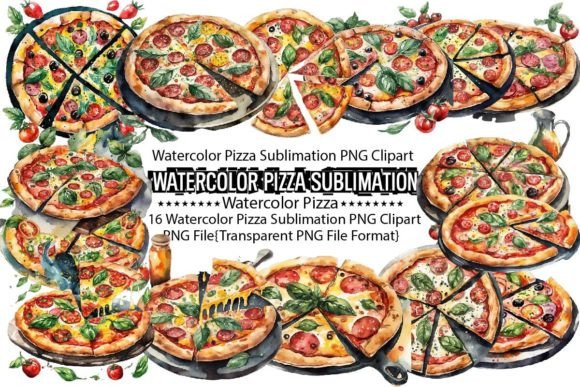 Download Watercolor Pizza PNG Sublimation - Premium Resources