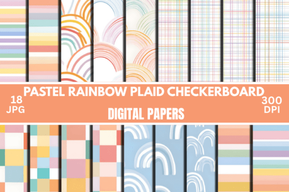 Download Pastel Rainbow Digital Paper Plaid Paper - Premium Resources