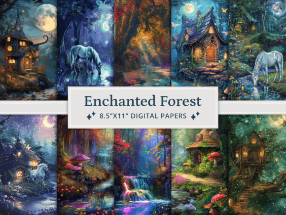 Download Fantasy Enchanted Forest Digital Papers - Enchanted forest Collection